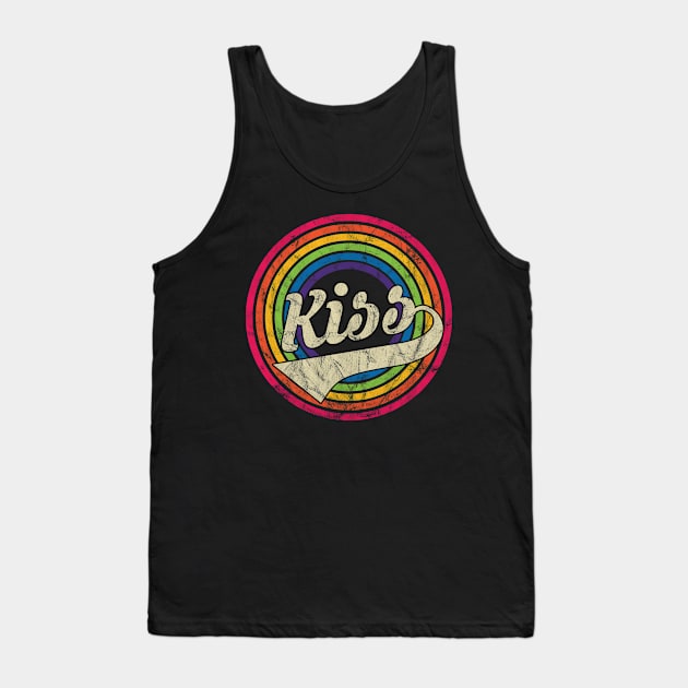 Kiss - Retro Rainbow Faded-Style Tank Top by MaydenArt